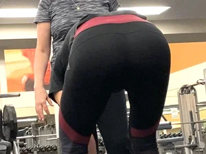 Sexy gym coworker with a sexy ass in leggings