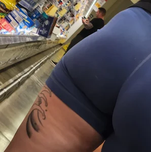 Out In The Wild 59 (tatted up bubble butt blue legging shorts)