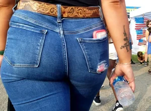 Sexy cowgirl in jeans