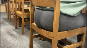 College babe with a nice ass in leggings and sweats at the library