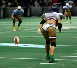 Sexy female football players with hot bodies