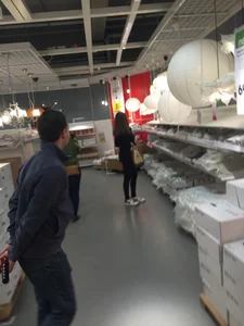 Skinny girl shopping in tight black jeans