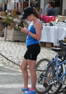 Cute teen bike rider in spandex shorts with a nice ass and vpl