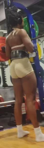 Ebony gym rat. Working on her perfect bubble ass