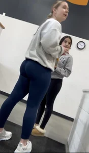 Two fit girls with leggings