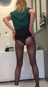 Non-candid girl showing her body in bathroom