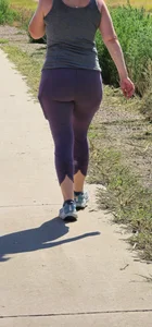 PAWG Milf in purple leggings