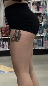 Tight body Thicc robowolf booty in spandex shorts