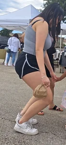 Busty asian with vpl