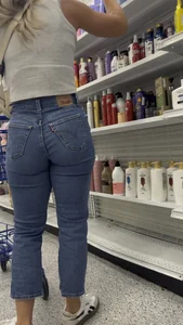 Blonde in jeans with beautifully shaped Ass!