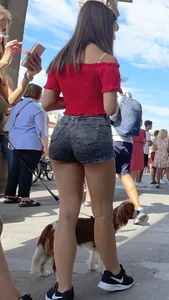 Jaw Dropping BOOTY - BUBBLE BUTT On Angelic Babe - Short Shorts - Ass2Hip Ratio