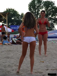 Beach voyeur girls in bikinis, thongs and topless