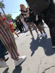 Carnival girls wearing pantyhose, spandex shorts, stockings, skirts and other outfits