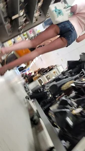 Tall Skinny Blonde In Short Shorts