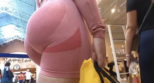 Bubble butt in pink gym set (NOT OC)
