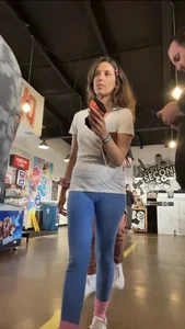Very sexy bubbles  in the mall and a cameltoe