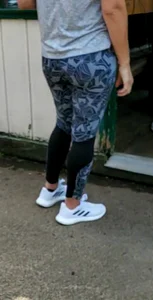 Girl with a nice ass in patterned leggings