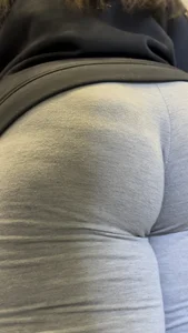 Slightly Chubby White Girl Jiggling In Grey Sweatpants