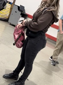 Blonde PAWG coworker stuffed in jeans
