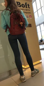 Skinny candid teen in tight jeans
