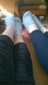Teen girls' feet in socks