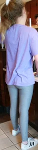 Skinny babe with a nice tight ass in grey leggings