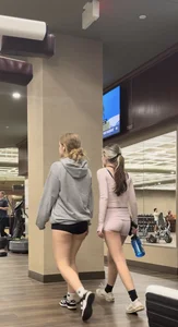 Gym girls with CHEEKS perking out