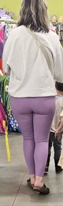 Thick purple leggings MILF