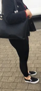 Ass and legs in leggings street creepshot