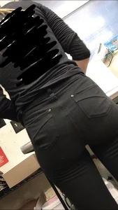 Hot coworker with a nice ass in tight black jeans