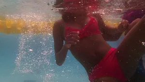 Various underwater girls in bikinis