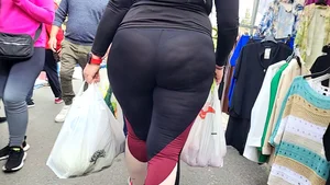 Milf with a tremendous hot ass in the market