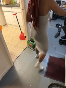 Thick Ebony tight grey dress