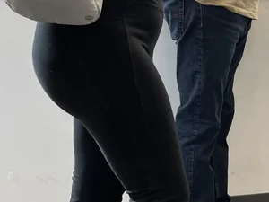 Cute little Latina ass in bank line. OC