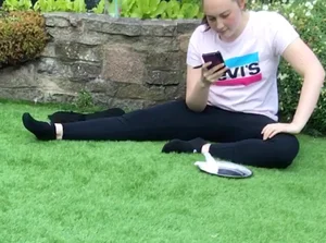 Girl Drinking Smoothie While Doing Splits Creepshots
