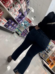 Milf with bubble butt Halloween shopping