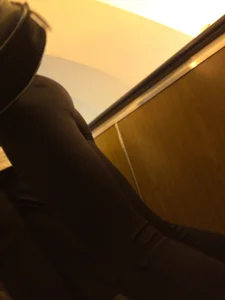 Skinny Ass and Long Legs in Black Tights Subway Escalator Closeup Creepshots