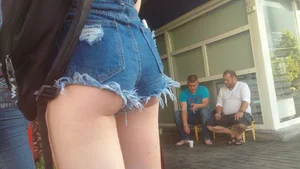 Super Hot Creepshots of Teen with Thin Legs Panties Visible