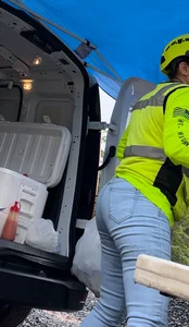 Latina food truck lady at the jobsite