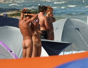 Nude beach and topless girls