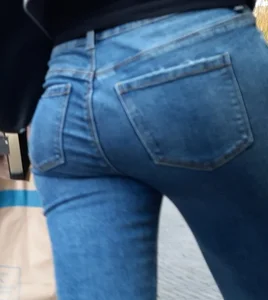 Blonde girl with a good booty