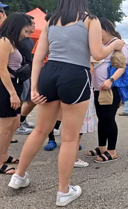 Busty asian with vpl