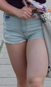 Girlfriend candids in shorts