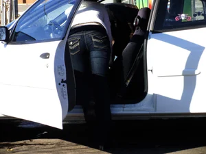 Some candid girls cleaning their cars in jeans and some showing ass crack