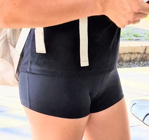 Hot Teen With Shorts Waiting For Train