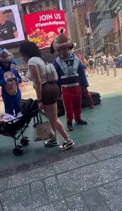 Dominican FAT ASS in brown could NOT resist