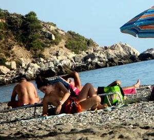 Nude beach and topless girls