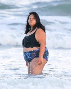 Extra thick girl at the beach in a bikini