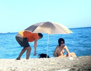 Nude beach and topless girls