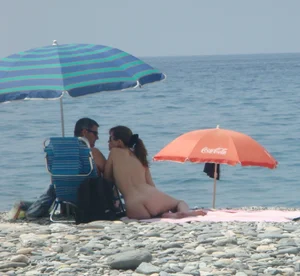Nude beach and topless girls